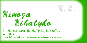mimoza mihalyko business card